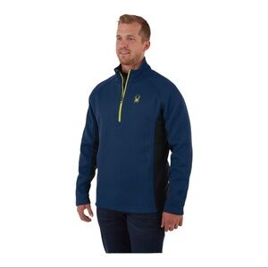 SPYDER Men's Blue Outbound 1/2 Zip Fleece Pullover Sweater Size Medium
